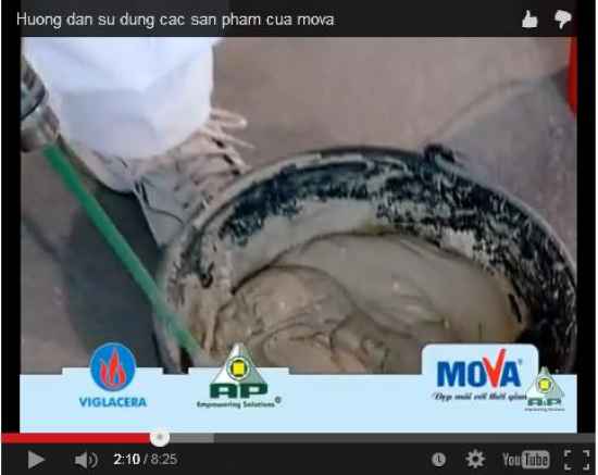 Video- Clip:Hướng dẫn sử dụng các sản phẩm vữa khô Mova